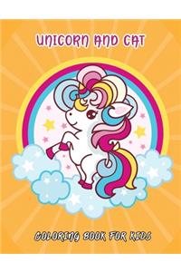 Unicorn and Cat coloring book for kids