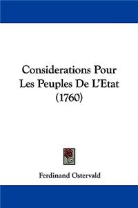 Considerations Pour Les Peuples De L'Etat (1760)