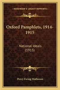 Oxford Pamphlets, 1914-1915