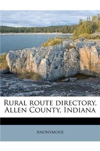 Rural Route Directory, Allen County, Indiana