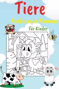 Tiere Farbe nach Nummer für Kinder