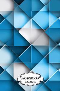 Notebook Lined, Blue Triangle Pattern