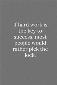 If hard work is the key to success, most people would rather pick the lock.