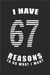 I Have 67 Reasons to Do What I Want Birthday Celebration Gift 67 Birth Anniversary