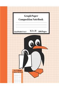 Graph Composition Notebook 4 Squares per inch 4x4 Quad Ruled 4 to 1 / 8.5 x 11 100 Sheets