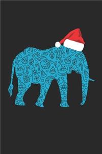 Elephant with Santa Hat Christmas Notebook - Christmas Elephant Journal - Christmas Gift for Animal Or Elephant Lovers, Zookeepers, Veterinaries