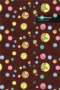 Sweetheart Lifestyle Journal, Blank Write-in Notebook, Dotted Lines, Wide Ruled, Medium Size (A5) 6 x 9 In (Brown)