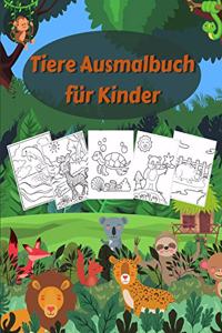 Tiere Ausmalbuch für Kinder: Malbücher für Kinder und Kleinkinder mit über 150 Seiten mit heimischen, schönen Tieren auf verschiedenen Hintergründen.