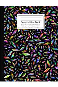 Composition Book Black Diamond Colorful Abstract