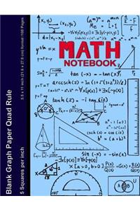 Math Notebook - 5 Squares Per Inch