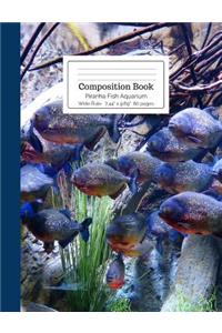 Composition Book Piranha Fish Aquarium Wide Rule
