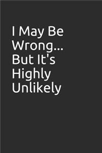 I May Be Wrong...But It's Highly Unlikely
