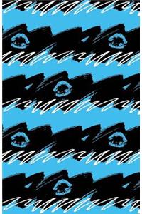 Bullet Journal Blue Lips - Abstract Blue and Black Pattern