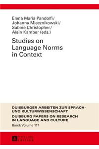 Studies on Language Norms in Context