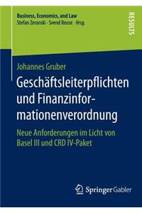 Geschäftsleiterpflichten Und Finanzinformationenverordnung