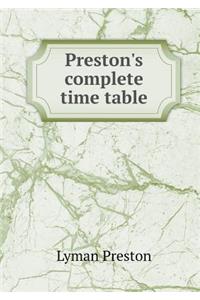 Preston's Complete Time Table