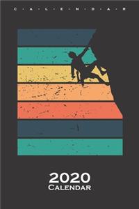 Climbing Retro Background Calendar 2020