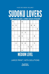 Sudoku Lovers Huge Big Book Large Print Medium Level