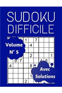 Sudoku Difficile Avec Solutions (Volume 5)