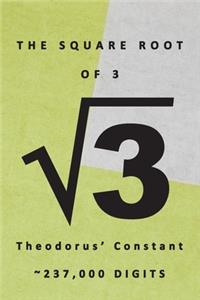 Square Root of 3 √3 Theodorus' Constant 237,000 Digits