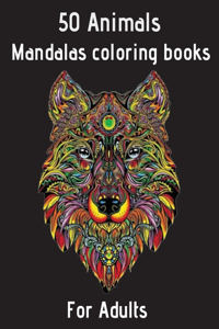 50 Animals Mandalas coloring books for adults