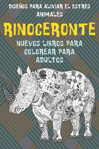 Nuevos libros para colorear para adultos - Diseños para aliviar el estrés - Animales - Rinoceronte