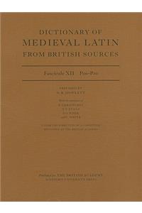 Dictionary of Medieval Latin from British Sources Fascicule XII