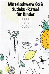 Mittelschwere 6x6 Sudoku-Rätsel für Kinder