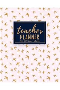 Teacher Planner: Lesson Planner for Teachers Weekly and Monthly Academic Year Lesson Planner for Teachers and Homeschoolers with Pink and Gold Cover