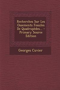 Recherches Sur Les Ossements Fossiles de Quadrupedes... - Primary Source Edition