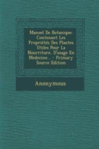 Manuel De Botanique