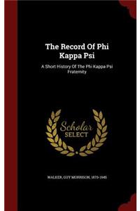 The Record Of Phi Kappa Psi