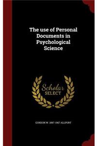 The Use of Personal Documents in Psychological Science