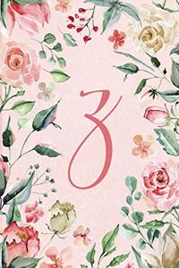 2020 Weekly Planner - Letter Z - Pink Green Floral Design