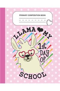 Primary Composition Book - Llama My 1st day of school