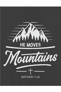 HE MOVES Mountains: Hiking Journal With Prompts To Write In, Trail Log Book, Hiker's Journal, Hiking Journal, Hiking Log Book, Hiking Gifts,