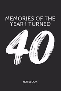 Memories of the Year I Turned 40 - Notebook