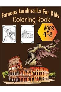 Famous Landmarks For Kids Coloring Book Ages 4-8