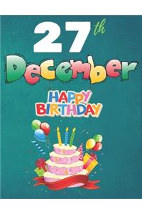 27th December Happy Birthday Notebook Journal
