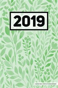 2019 Undated Weekly Monthly Planner Notebook