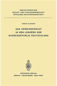 Das Gemeinderecht in Den Landern Der Bundesrepublik Deutschland