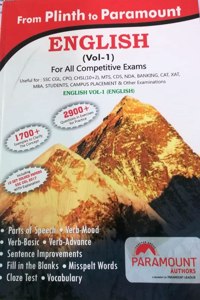 Paramount English For General Competitive Exams Vol - 1 From Plinth To Paramount (Revised Edition 2020)