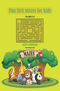 Fun first mazes for kids 4-8 with solutions