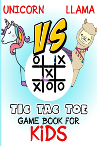 Unicorn vs llama Tic-Tac-Toe game book for kids