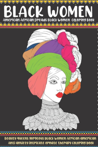 Black Women American African Dreads Black Women coloring Book