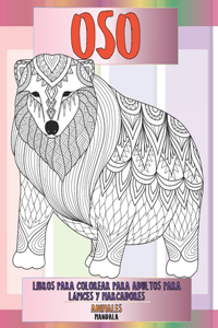 Libros para colorear para adultos para lápices y marcadores - Mandala - Animales - Oso