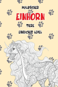 Malbücher - Einfaches Level - Tiere - Einhorn
