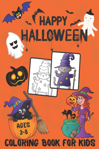 Happy Halloween Coloring Book For Kids Ages 3-8