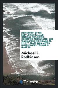 New Edition of the Babylonian Talmud