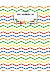 Daily Homework Log: Daily Homework Organizer Log Elementary, Middle and High School Academic Planner